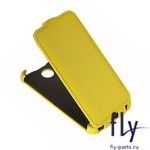 Чехол для Fly IQ4400 (ERA Nano 8) флип кожзам №1 <желтый>